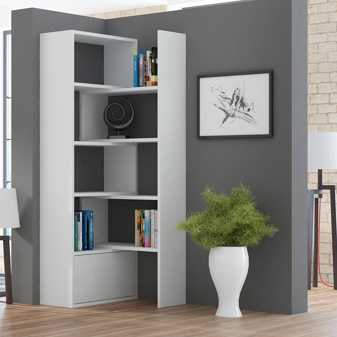 Kệ sách gỗ hiện đại SMLIFE Benito | Gỗ MDF dày 17mm chống ẩm | D140xR30xC185cm