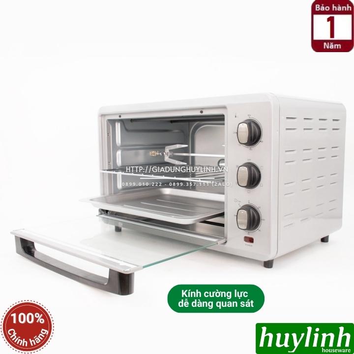 Lò nướng điện Tiross TS9607 - 28 lít - 5 chức năng nướng - 1500W - Hàng chính hãng