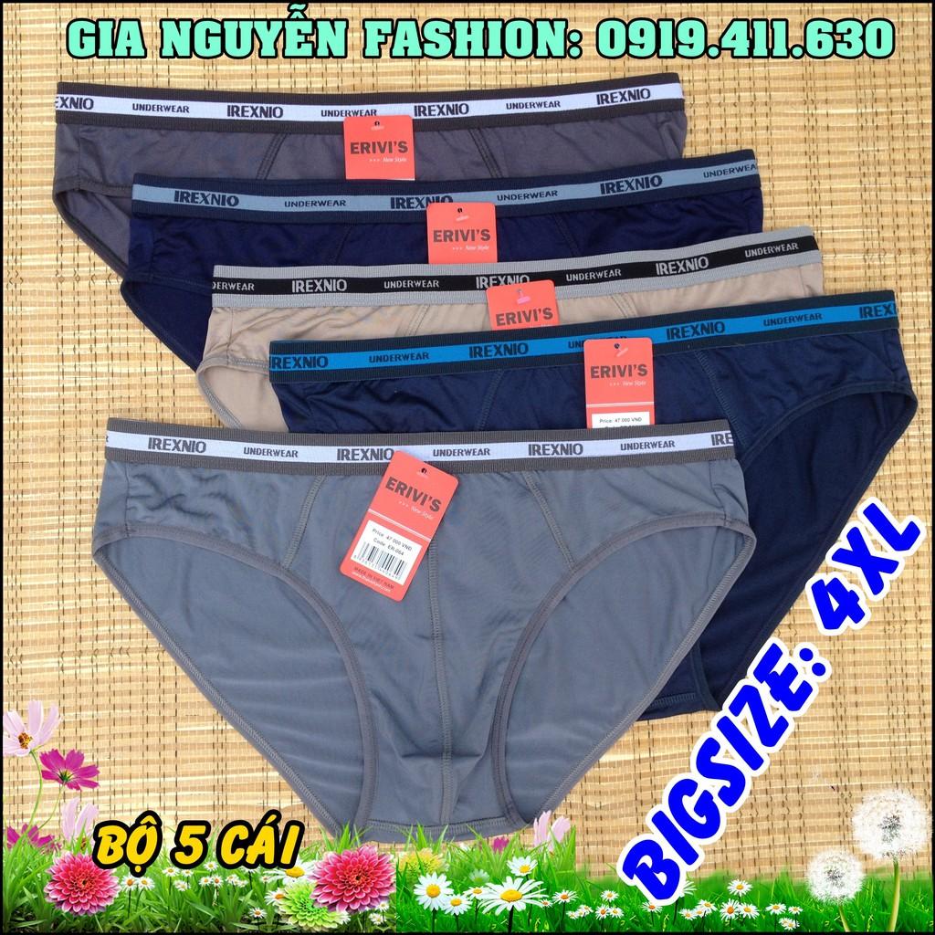 SIZE ĐẠI: Bộ 5 Quần lót Big Size Thun lạnh cho người mập trên 80kg
