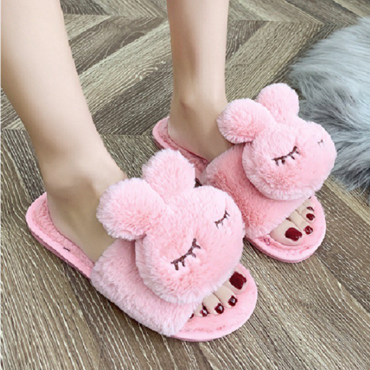 Dép lông đi trong nhà quai ngang Kitty SC001 dẻo mềm êm chân  CÓ SIZE CHO MẸ VÀ BÉ