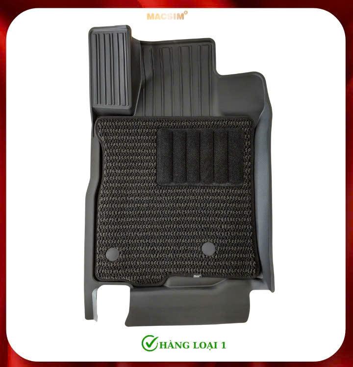 Thảm lót sàn 2 lớp 2 hàng ghế  xe ô tô TOYOTA PRADO 2010+ Nhãn hiệu Macsim 3W chất liệu nhựa TPE đúc khuôn cao cấp - màu đen