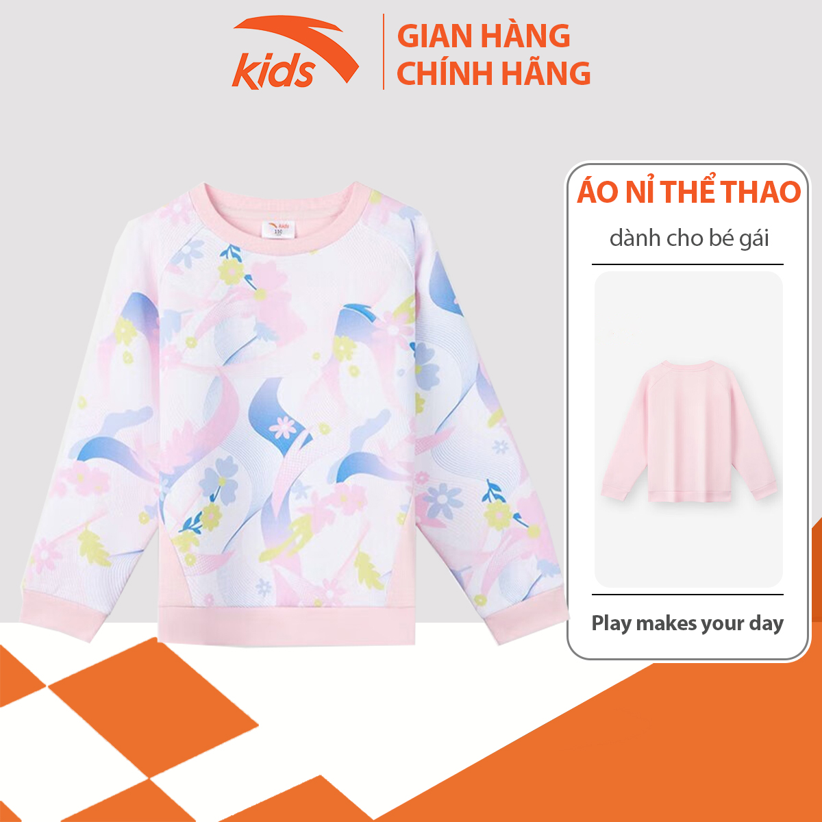 Áo nỉ thời trang bé gái Anta Kids 362329726