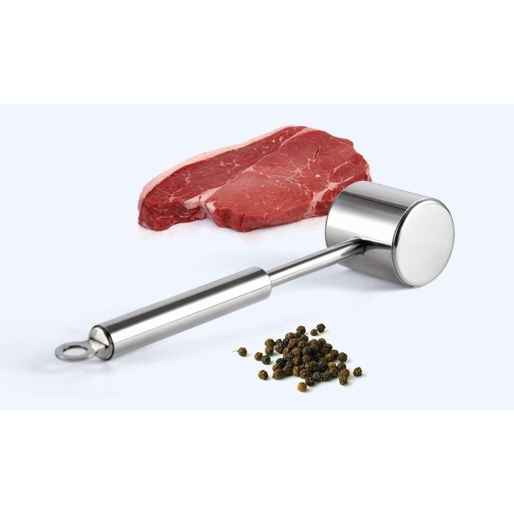 Stainless Steel Kitchen Meat Tenderizer Mallet Steak Cutlet Beef Hammer Tool