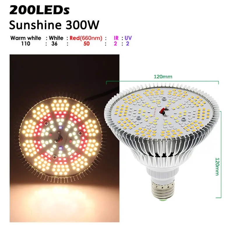 Đèn Led chống nước trồng cây trong nhà Terino D38FS (300W, Sunlight) - Hàng chính hãng