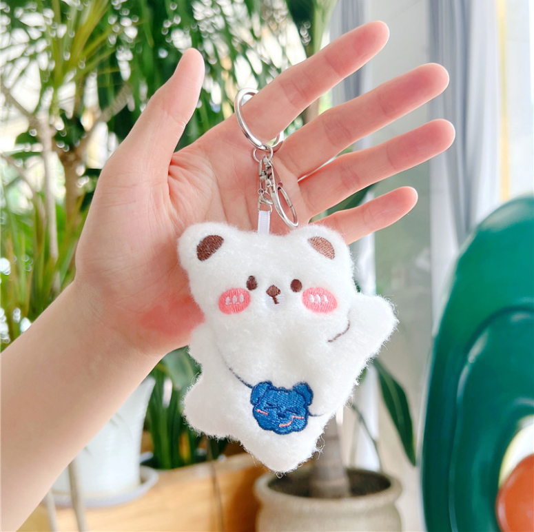 Gấu bông mini treo móc khóa xe, làm quà tặng xinh dễ thương giá rẻ hình heo thỏ khỉ cute