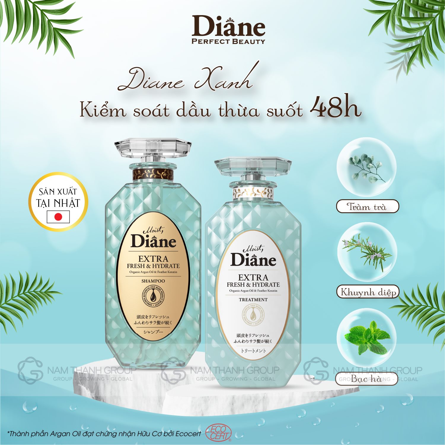 Dầu xả kiểm soát dầu Moist Diane Extra Fresh & Hydrate