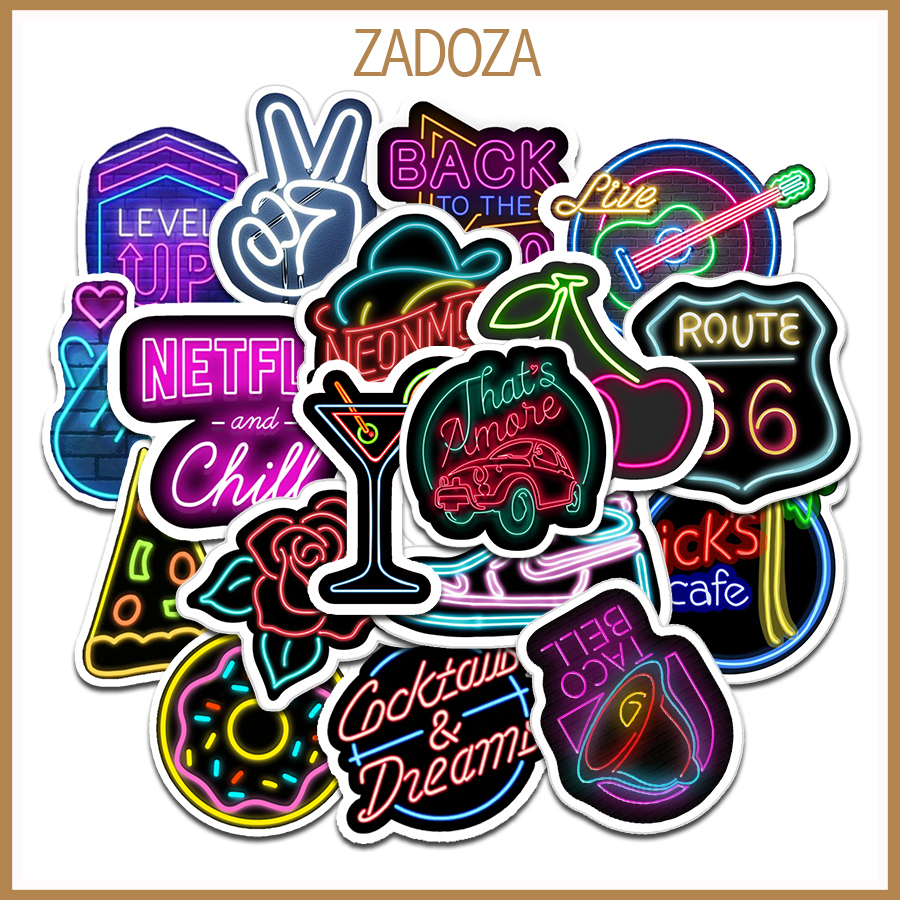 Sticker neon decal dán laptop , điện thoại hình dán trang trí