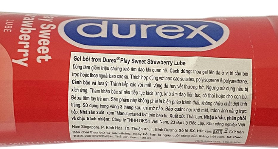 Gel Bôi Trơn Durex Play Strawberry 100ml - Hương Dâu - Nhập Khẩu Thái Lan