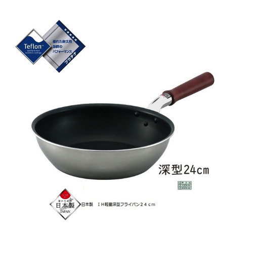 Chảo siêu chống dính, siêu nhẹ, đáy từ Show-A tráng Teflon - Made in Japan