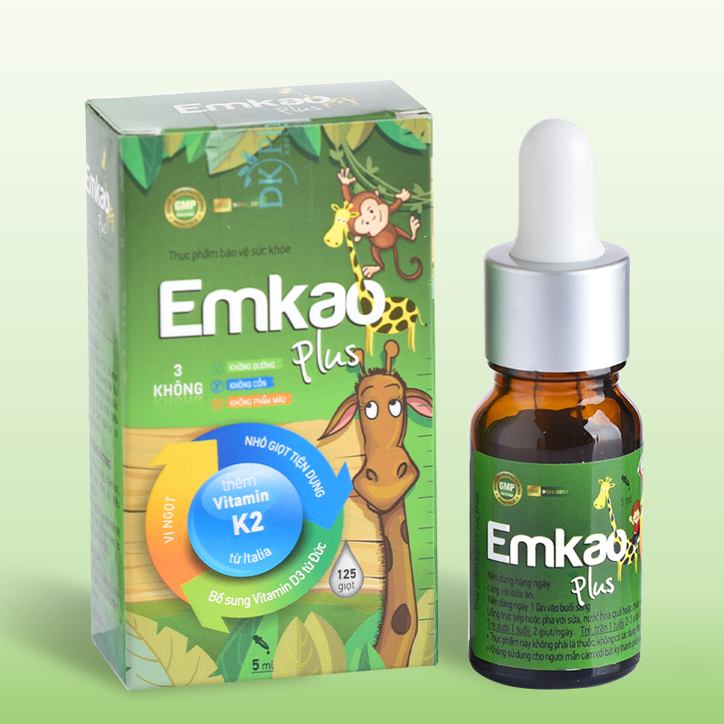 Vitamin D3 Emkao Plus 5ml Giúp Bé Phát Triển Chiều Cao Và Hệ Xương