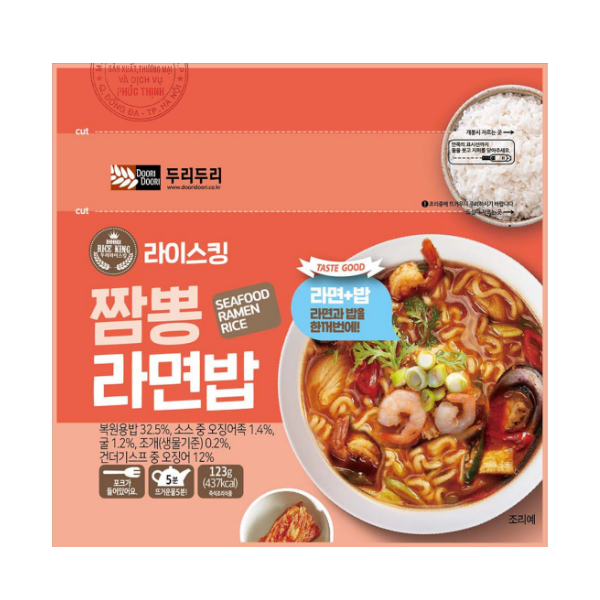 Mỳ Ramen Và Cơm Trộn Hàn Quốc Doori Doori Vị Hải Sản Gói 126g