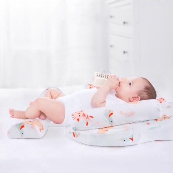 Đệm chống trào ngược cho trẻ sơ sinh chống lật Cotton &amp; Ergonomics - hàng cao cấp