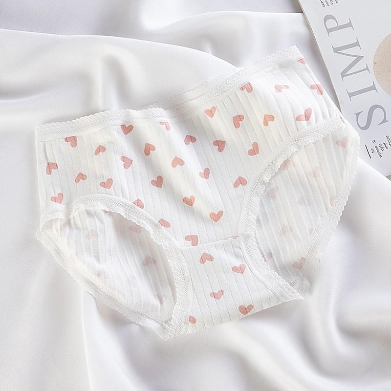 Quần Lót Cotton Tăm Co Dãn 4 Chiều Tim Hồng