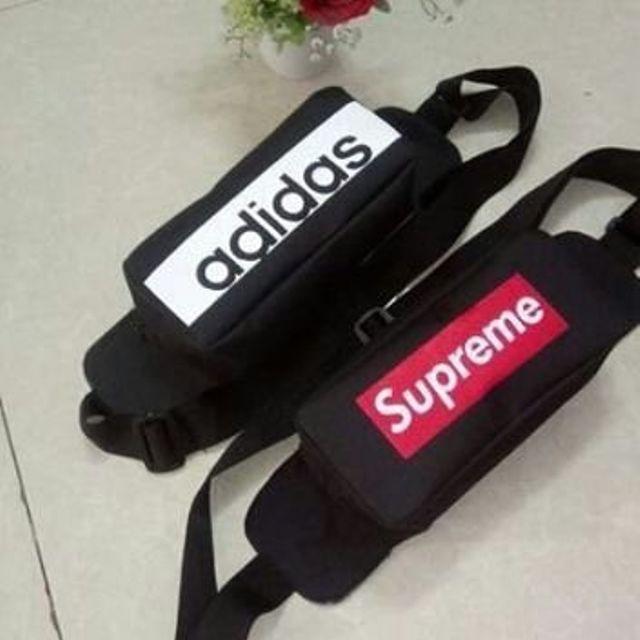 Túi bao tử supreme đỏ đen thời trang nam nữ 20 x 10 x 10 cm