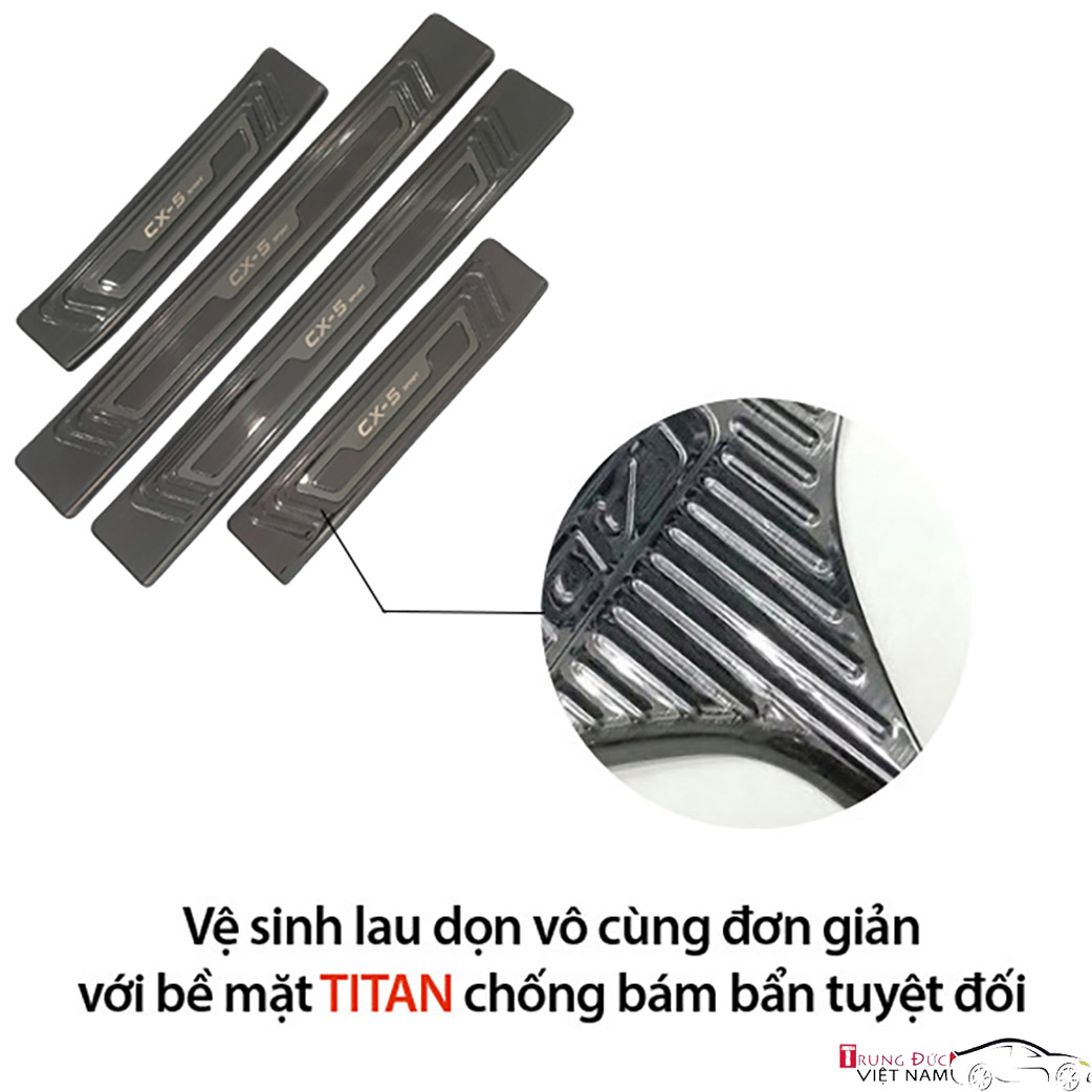 Ốp bậc cửa Titan dành cho xe ô tô MAZDA CX5  - Hàng Chính Hãng TDVN