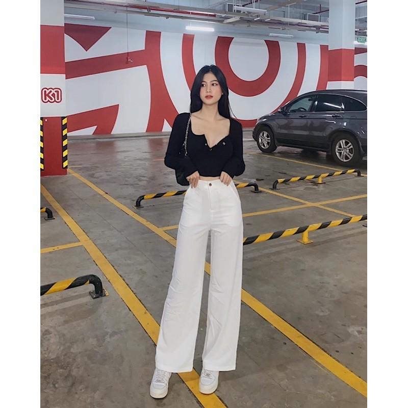 Quần Suông Cotton - Quần Vải Culottes Ống Rộng  Nhật Lạnh Vải Bao Xịn Hàng Loại 1