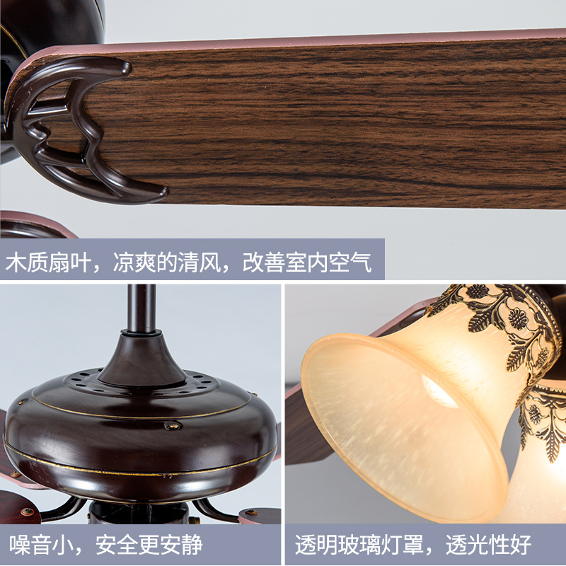 Quạt Đèn Tang Trí kiểu cổ điển với đèn quạt trần