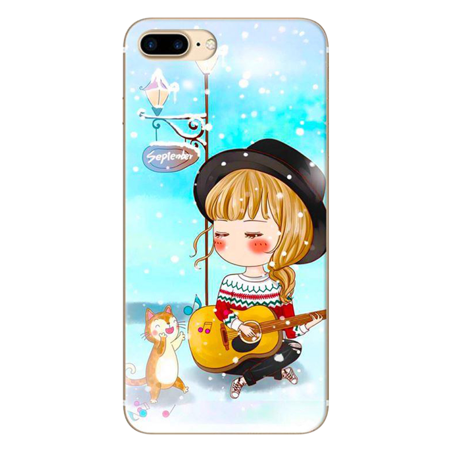 Ốp Lưng Dành Cho iPhone 8 Plus/ 7 Plus Anime Cô Gái Cầm Đàn