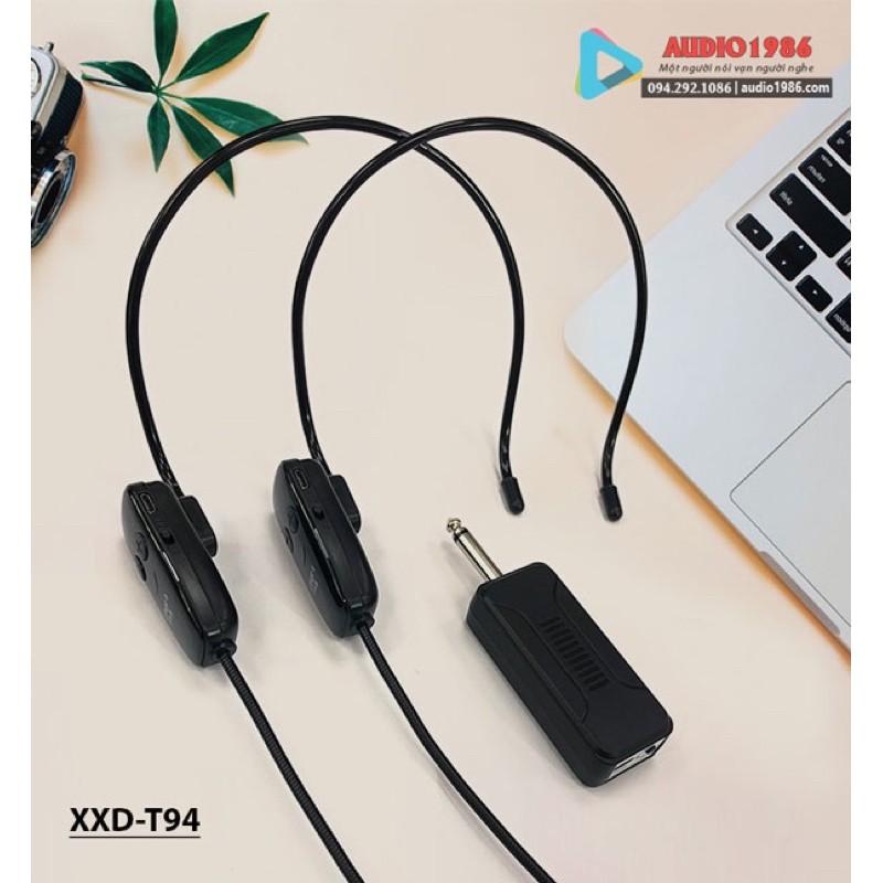 Micro không dây XXD-T94 2 mic nói song song kết nối amply loa kéo loa trợ giảng sân khấu