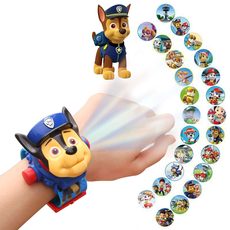 Đồng hồ điện tử chiếu 24 hình 3D chó cứu hộ Paw Patrol