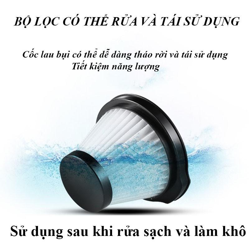 Máy Hút Bụi Gia Đình Deerma DX115C Công Suất Lớn 600W Kèm 3 Đầu Hút - Máy Hút Bụi Cầm Tay