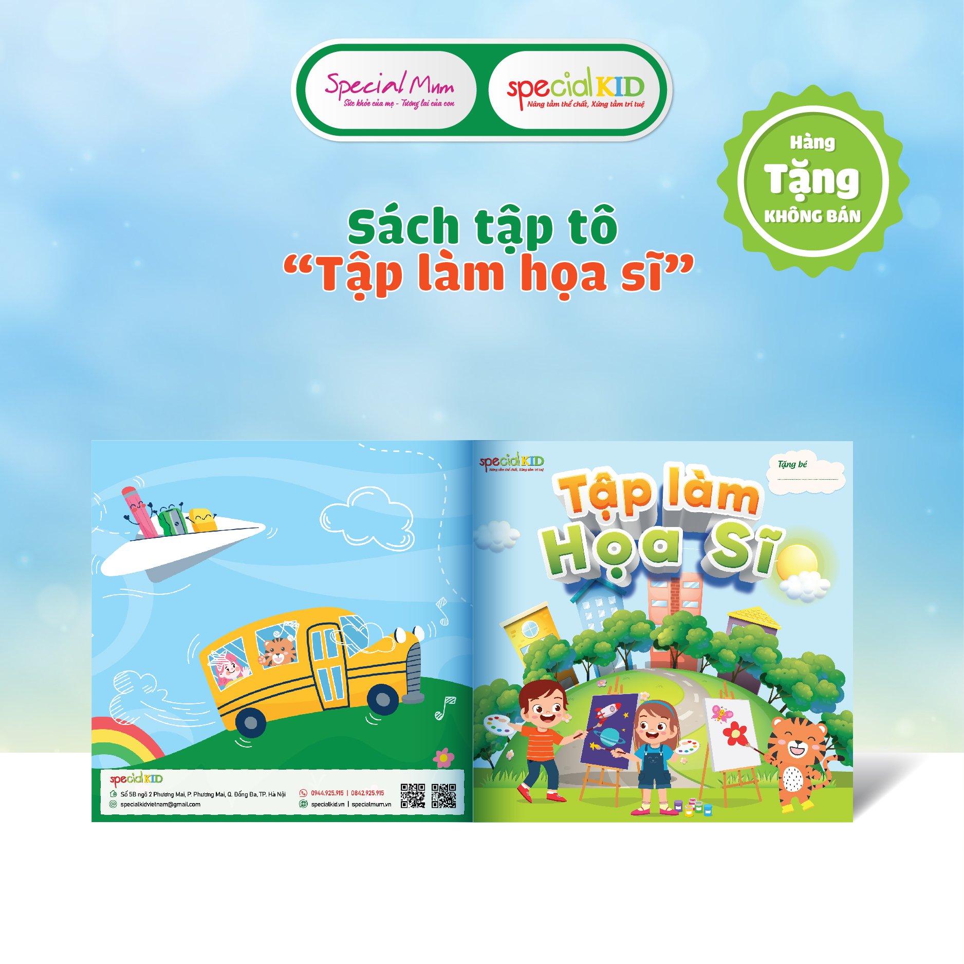 [ Quà Tặng Không Bán ] Sách Tập Tô Bé Tập Làm Hoạ Sĩ Special Kid