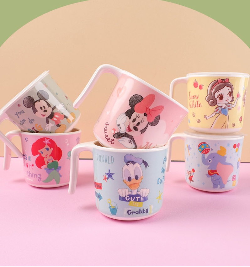 Ly nước có nắp Disney nhựa melamine mới 2022 hình chuột Minnie Mouse cho bé