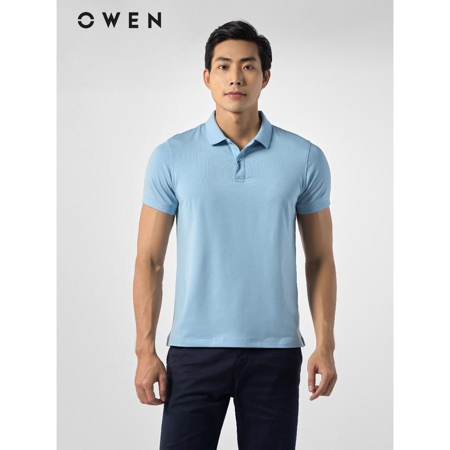 OWEN - Áo polo nam Owen màu xanh dương nhạt 231339 - Áo thun nam ngắn tay có cổ