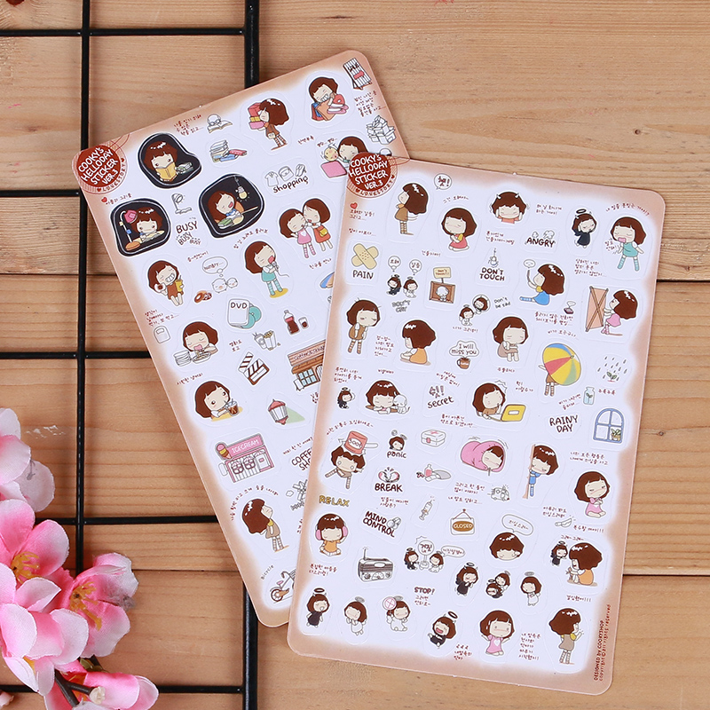 Bộ 5 tấm sticker Cooky's Helloday