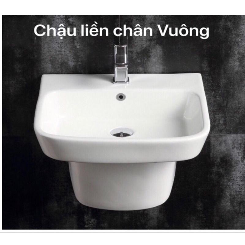 Chậu rửa mặt liền chân .Chậu rửa mặt liền chân men nano