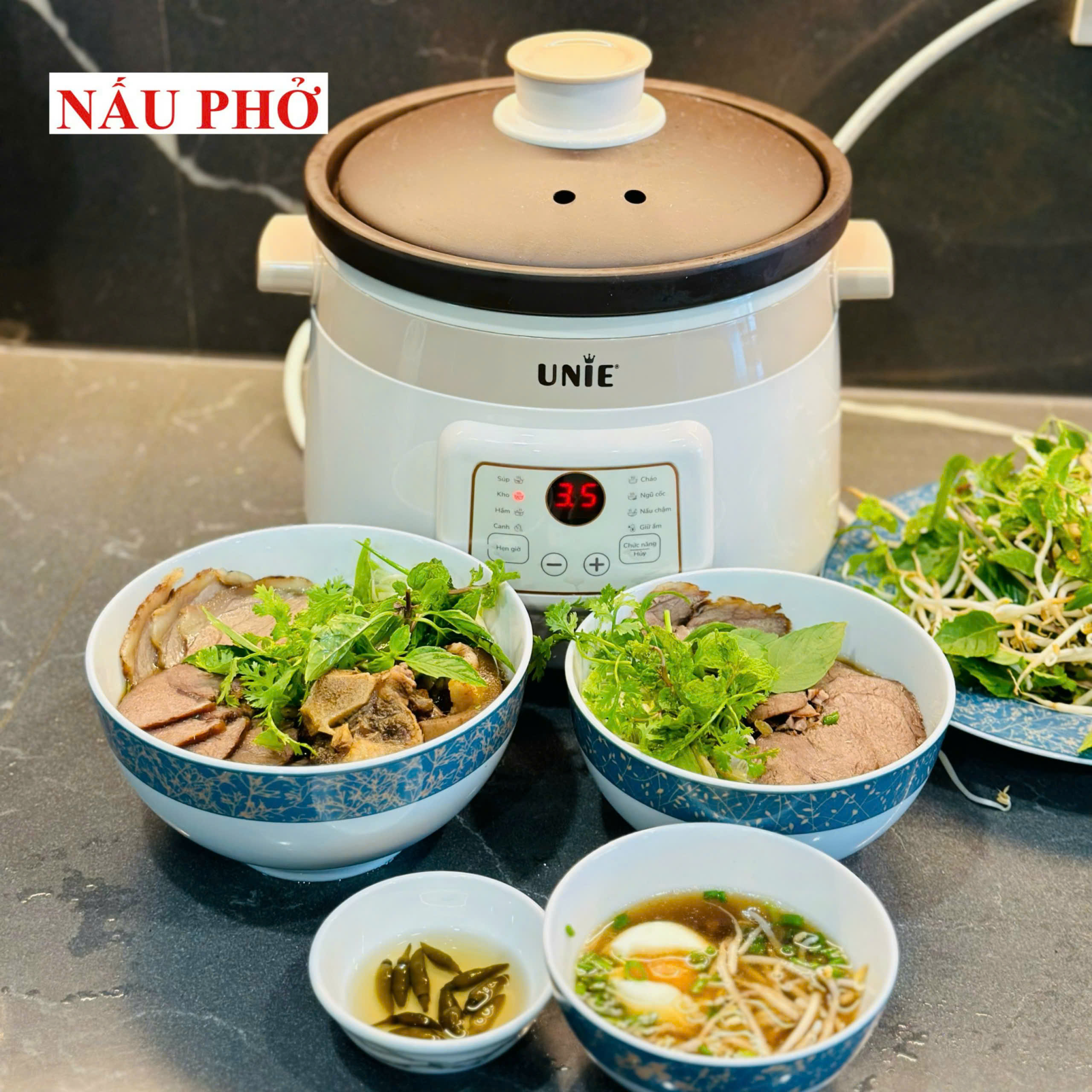 Nồi kho hầm đa năng UNIE USC308, lòng nồi gốm tử sa cao cấp, dung tích 3L, 8 chức năng nấu đa năng, bảo hành 12 Tháng - hàng chính hãng