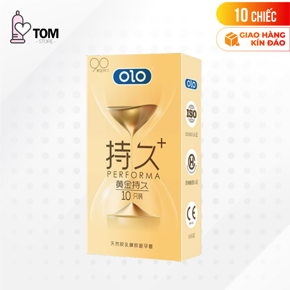 [Hộp 10 cái] Bao cao su OLO 0.01 Đồng Hồ Vàng - Kéo dài thời gian 