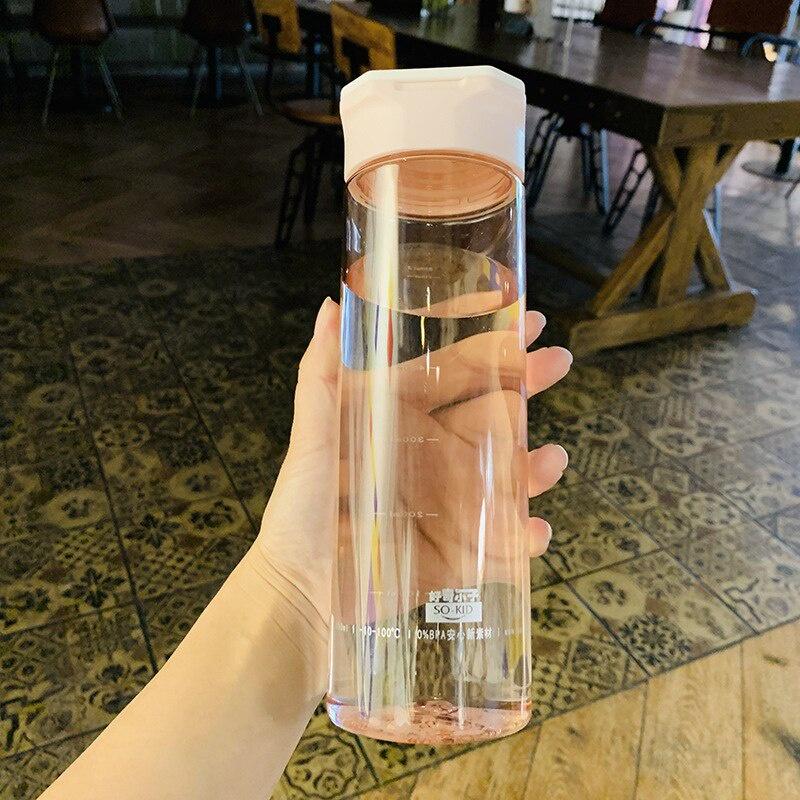 Water Cup Portable Hidden Handle Leak-proof Handy Cup Male and Female Students Creative Trend Outdoor Sports Plastic Tea Cup