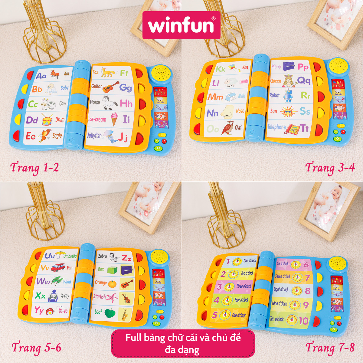 Cuốn sách học Tiếng anh có nhạc hiệu - Đồ chơi giáo dục sớm - Winfun 9019