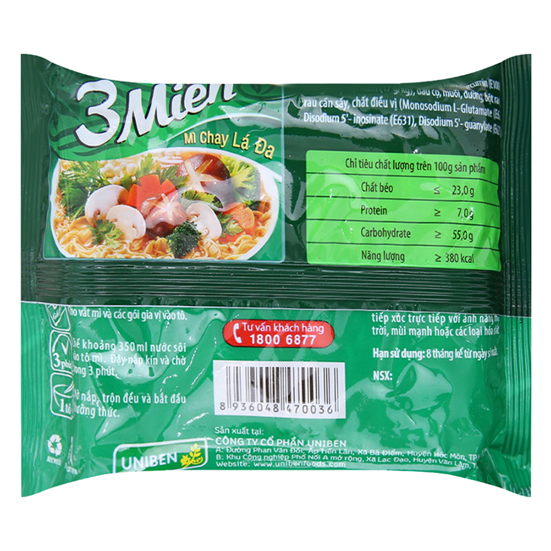 Thùng 30 Gói Mì Reeva 3 Miền Chay Lá Đa 65G