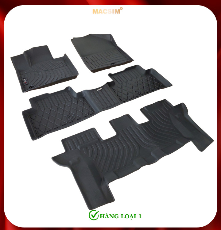 Thảm lót sàn xe ô tô Kia Sorento 2014 - 2020 (3 hàng ghế) Nhãn hiệu Macsim chất liệu nhựa TPE cao cấp màu đen