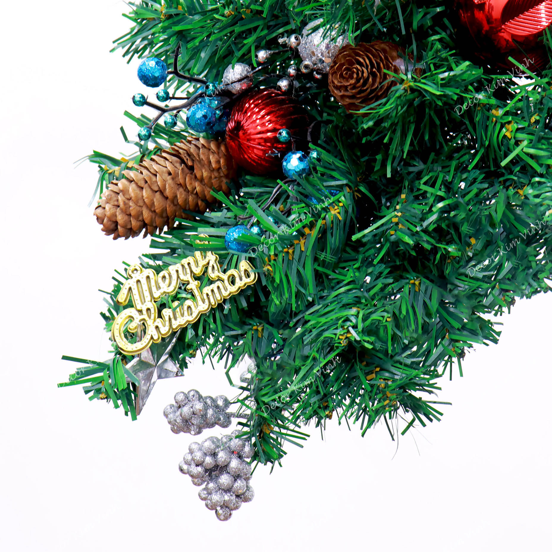 Dây Treo Đối Xứng DX06 Dây Treo Merry Nơ Đỏ Trang Trí Giáng Sinh kèm đèn