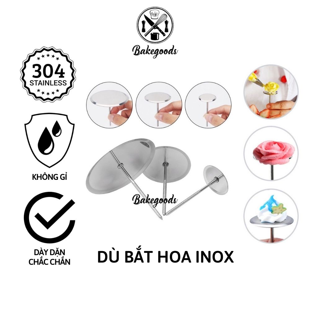 DÙ BẮT HOA inox dùng bắt bông kem trang trí sinh nhật