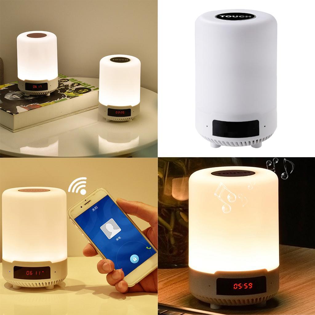 Wireless Colorful Night Light Lamp Bluetooth Speaker Alarm Clock Black