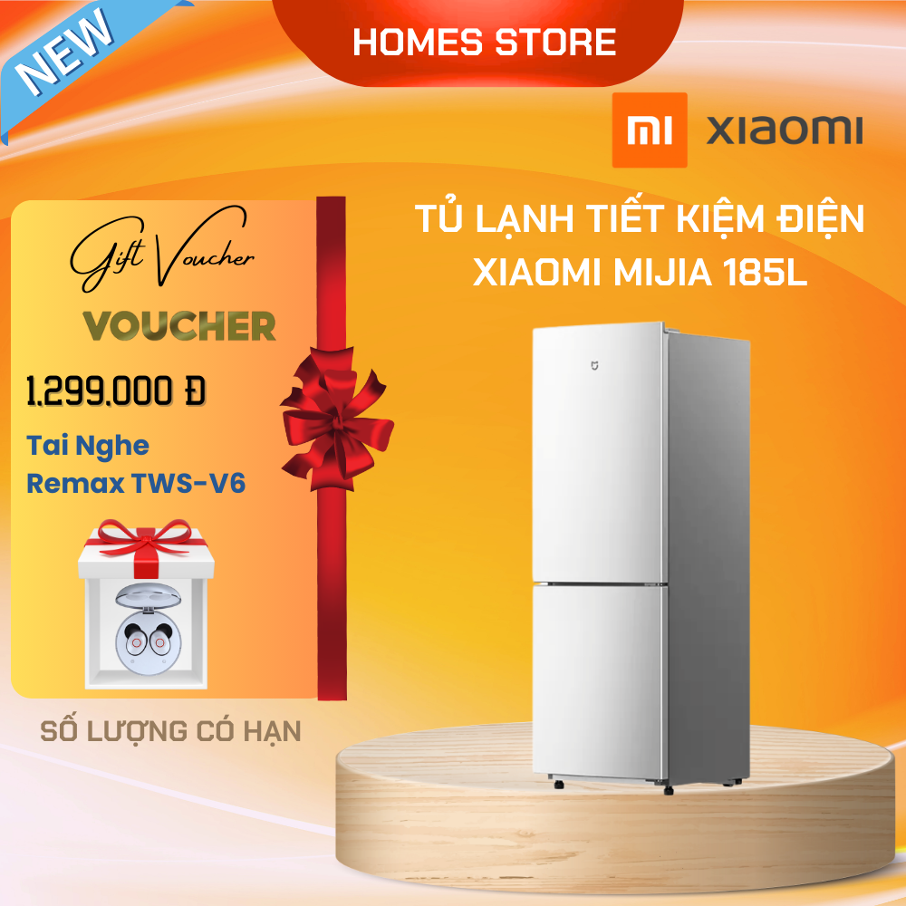 - Tủ Lạnh Hai Cánh Xiaomi Mijia 185L – Siêu Tiết Kiệm Điện Tự Động Bù Nhiệt Độ, Tiết Kiệm Điện - Hàng Nhập Khẩu