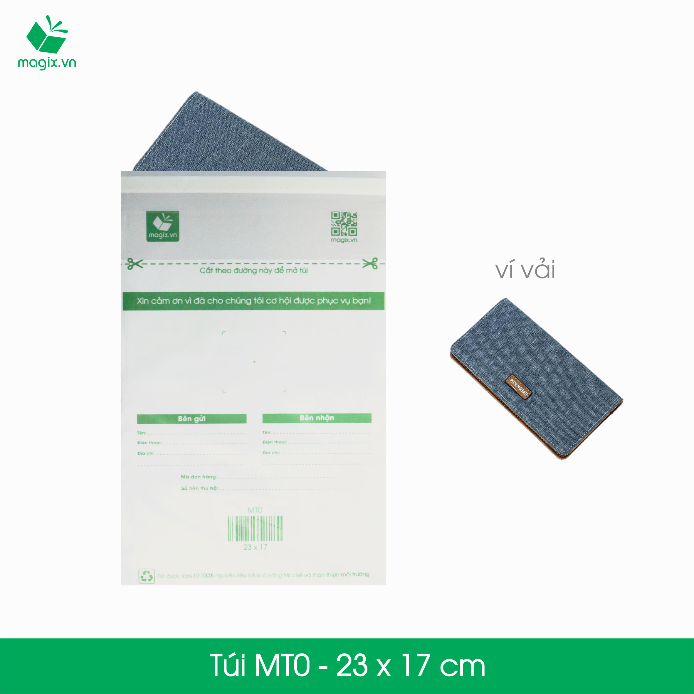 MT0 - 23x17 cm - 500 Túi nilon đóng hàng