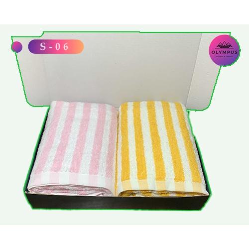 Set khăn tắm lớn sọc 100% cotton mềm mịn thấm hút cho khách sạn nhà nghỉ , kích thước 70x140cm OLYMPUS