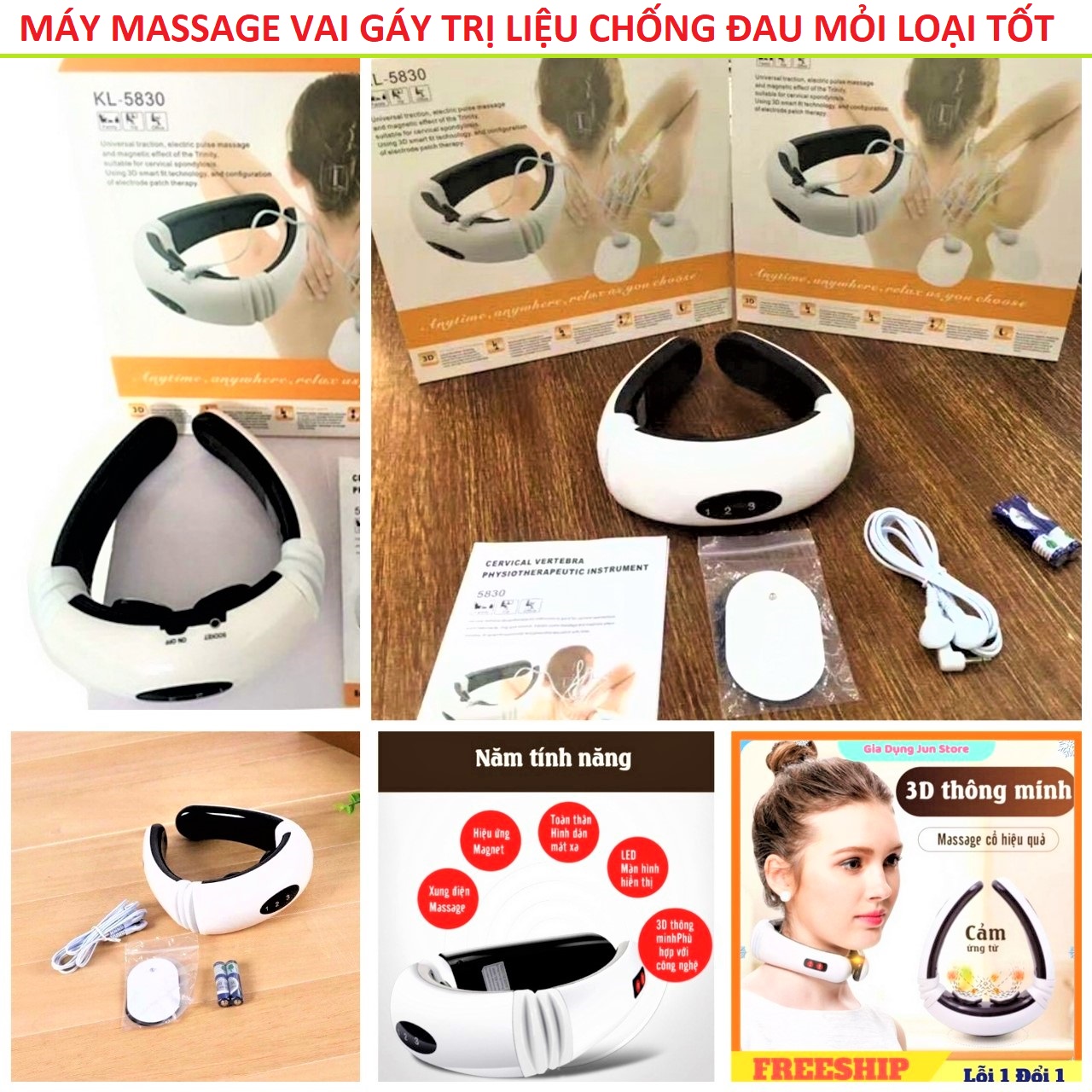 Hình ảnh Máy massage cổ trị liệu chống đau mỏi vai gáy loại tốt đa năng mẫu mới hiệu quả cao