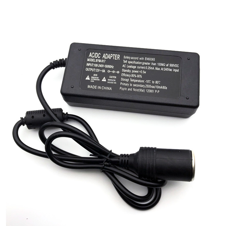 Bộ chuyển đổi nguồn từ 220V sang 12V-8A công suất 96W đầu ra dạng chân tẩu ô tô