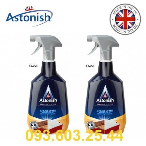 Bình xịt tẩy dầu mỡ cháy khét Astonish C6750 750ml sản xuất tại Vương Quốc Anh chuyên dùng vệ sinh các bề mặt bếp gas từ hồng ngoại và khu vực bếp