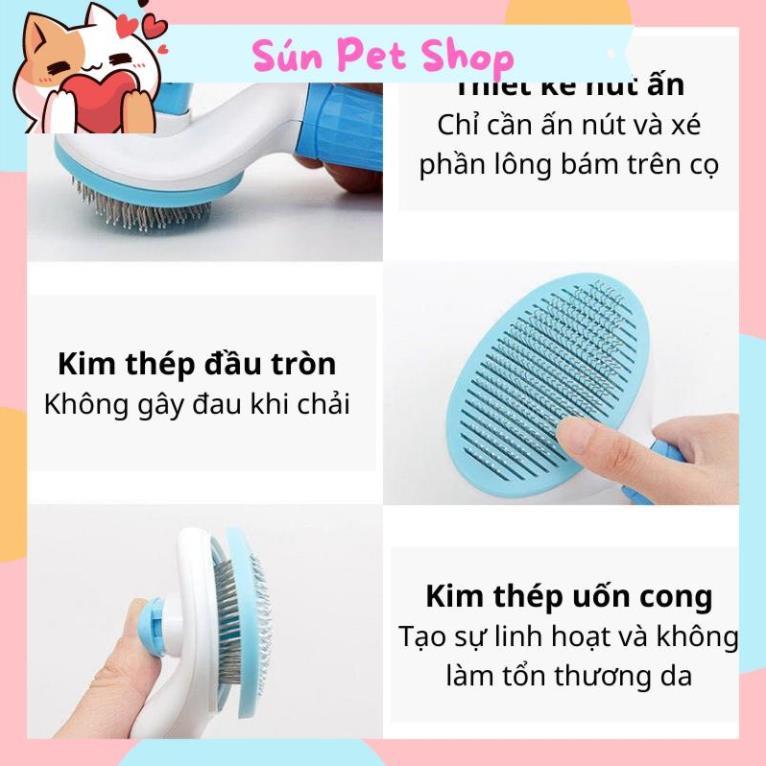 Lược chải lông có nút bấm nhả lông cho thú cưng