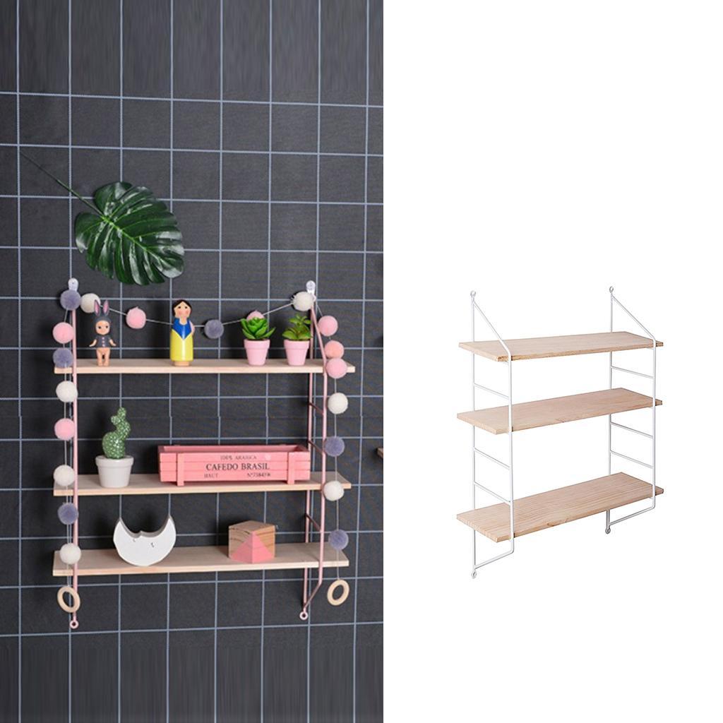 3 Layer Wall Hanging Wooden Shelves Floating Wall Shelf Home Decor White