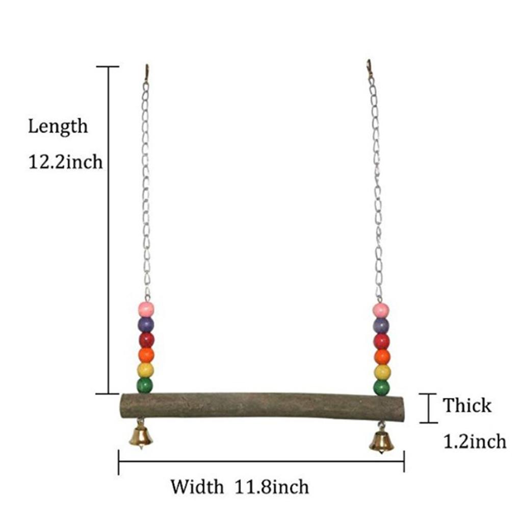 Big Chicken Ladder Swing Hanging Wood Perches Parrot Chew Exercise Toy