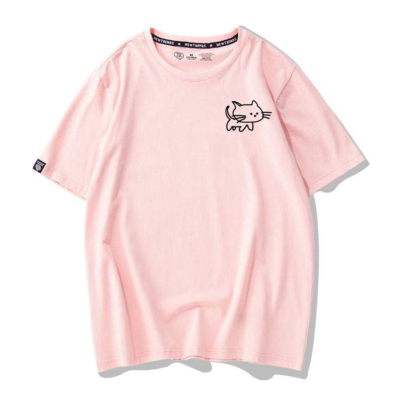 Áo Thun Nữ Tay Ngắn Hình Icon Mèo Nhiều Màu - Unisex - Cotton - Mã AT018