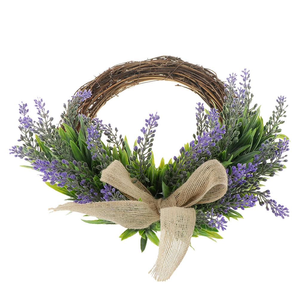 Simulation Lavender Flower Wreath Rattan Garland Home Shop Wedding Decor